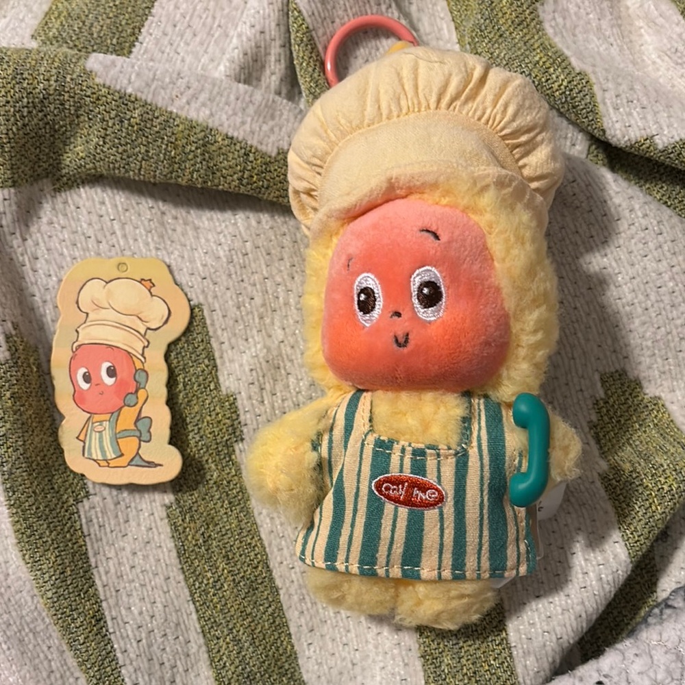 Cute Chef Plush Toy with Green Apron